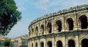 The Roman colleseum in Arles in fully intact, if not a little smaller than its brother in Rome.